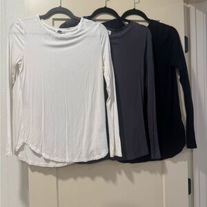 Women's Old Navy Long Sleeve Tops - White, Gray, and Black